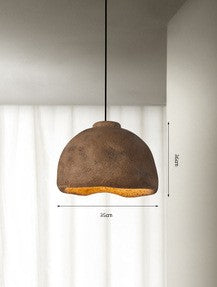 Japanese Wabi-Sabi Coarse Pottery Resin Fish LED Chandelier | 35 & 45cm, Warm Light, 2m Adjustable, 220V