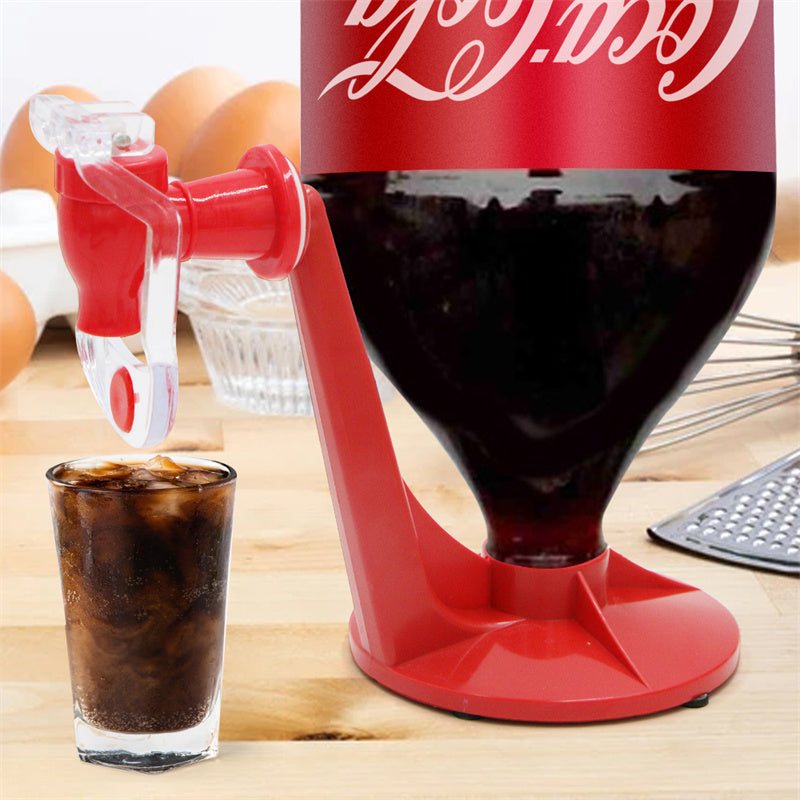 Automatic Inverted Bottle Drink Dispenser | ABS & TPR | 15cm | Hands-Free | Fits Most Bottles | No Mess | Home, Kitchen, Office & Party | Red | With & Without Gift Box