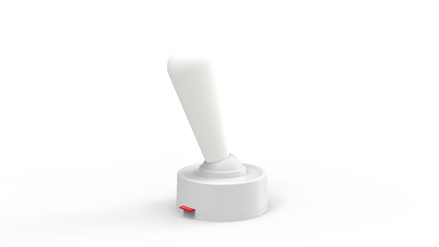 Toggle Switch LED Night Light | Silicone Cover | USB Rechargeable | Dimmable | Wall-Mountable | 112×112×204mm | Warm White | Gray & White