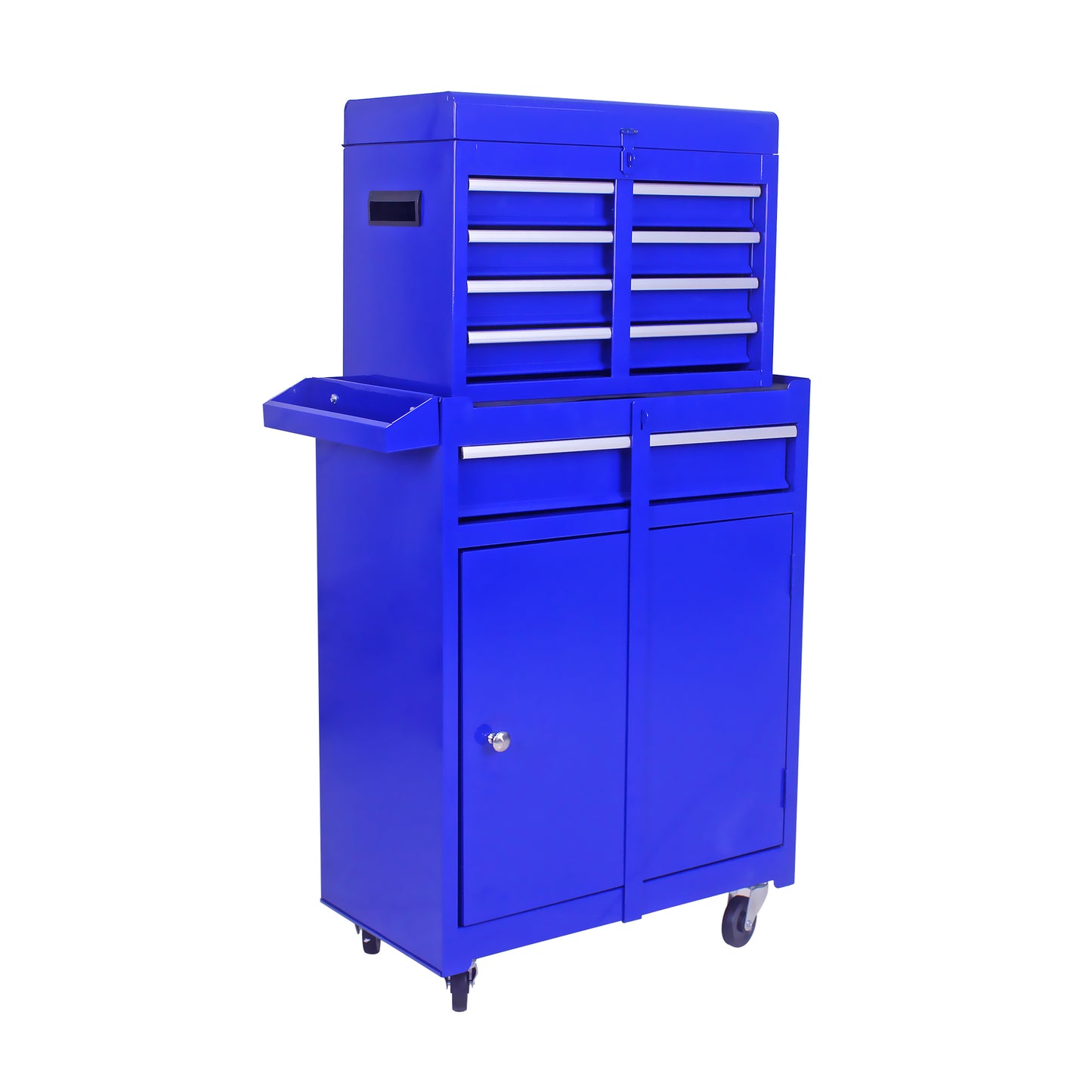 5-Drawer Detachable Tool Chest with Bottom Cabinet | 100kg Capacity, 4 Wheels, Adjustable Shelf, Blue