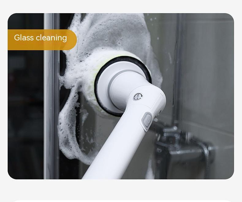 Multifunctional Electric Cleaning Brush | Type-C Rechargeable | Telescopic Long Handle | Elbow Design | Wall, Tile & Bathroom Scrubber | White
