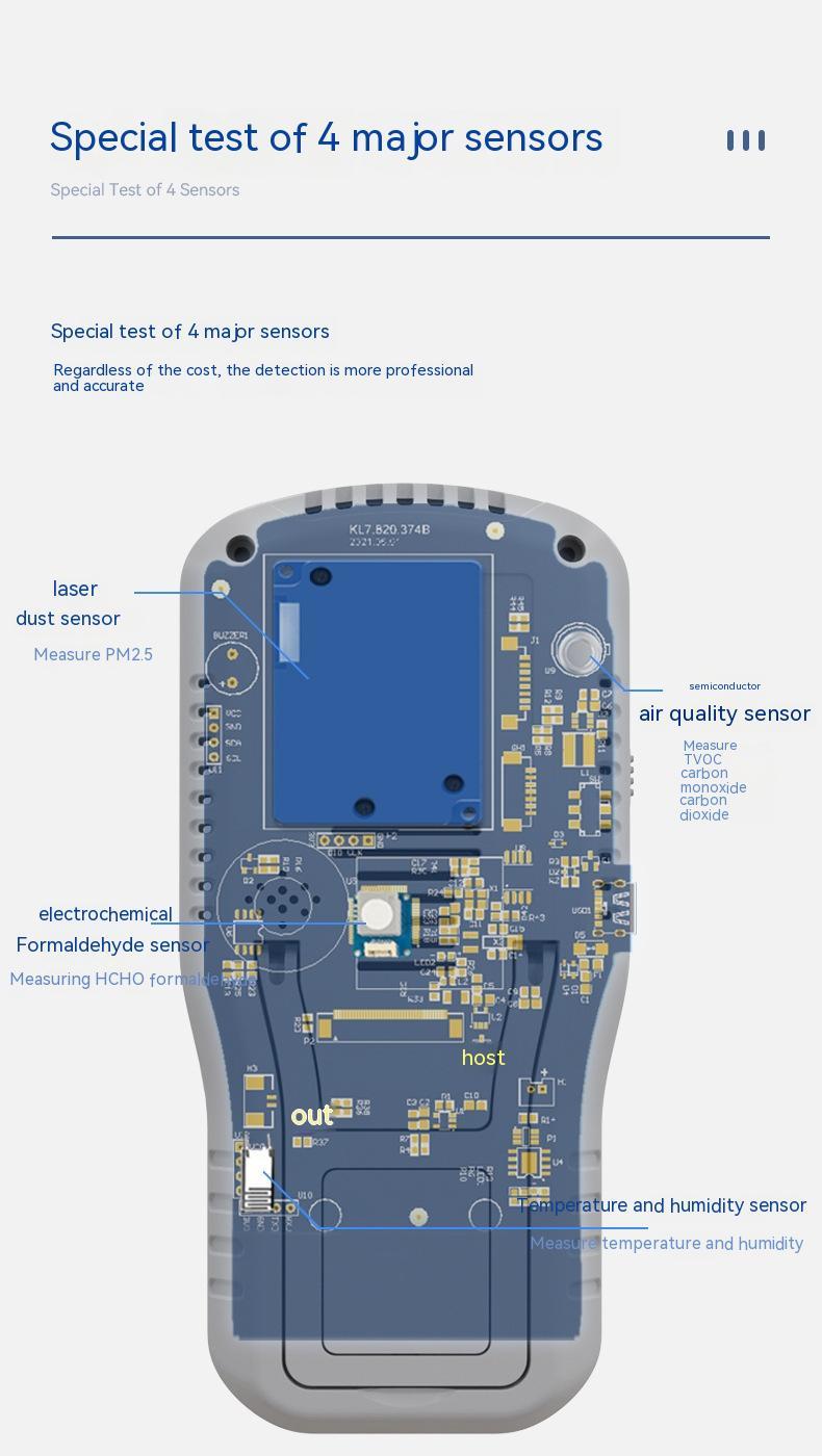 High-Precision Formaldehyde Detector & Indoor Air Quality Tester | 0.001mg/m³ Accuracy, 320×240 Display