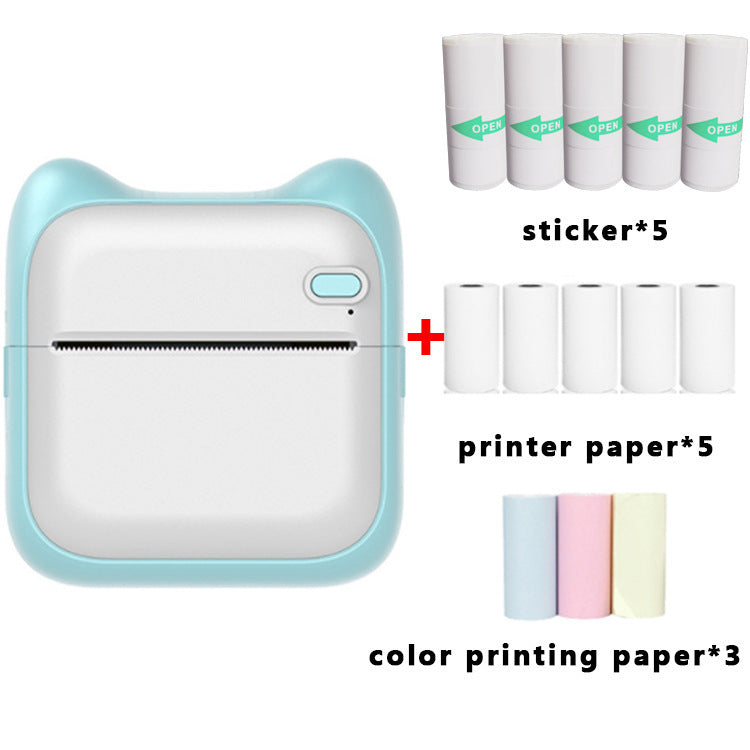 Pocket Bluetooth Thermal Printer | 200 DPI | iOS & Android | 8hr Battery | Blue & Pink