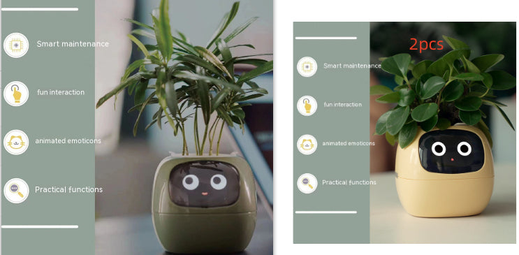 Smart AI Electronic Plant Pot – 7 Sensors, 49+ Expressions & Intelligent Water Monitor