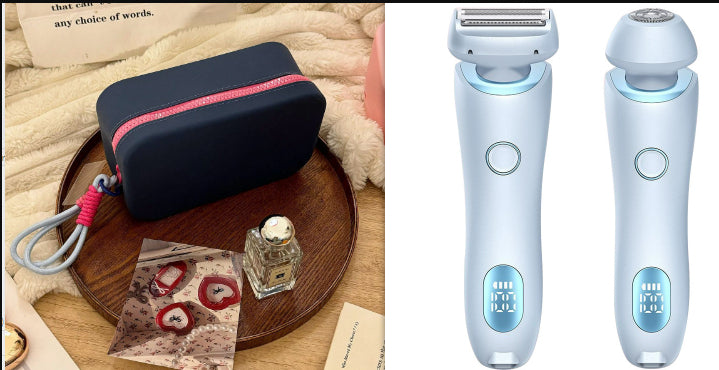 2-in-1 Women's Electric Shaver & Epilator | IPX7 Waterproof | USB Rechargeable | Full Body | Legs, Underarms & Bikini | Hypoallergenic | Wet & Dry | Pink & Blue