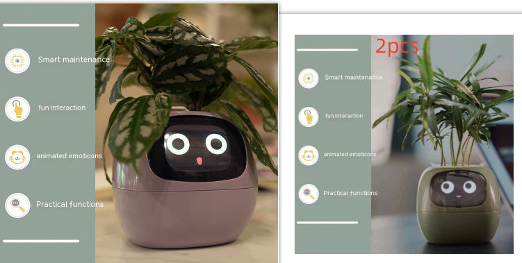Smart AI Electronic Plant Pot – 7 Sensors, 49+ Expressions & Intelligent Water Monitor
