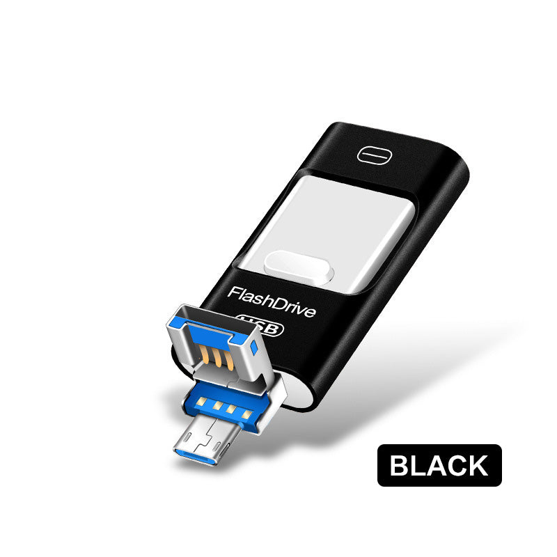 3-in-1 Metal USB Flash Drive | Phone & Computer Compatible | 8GB–256GB | Black, Gold, Rose Gold, Silver