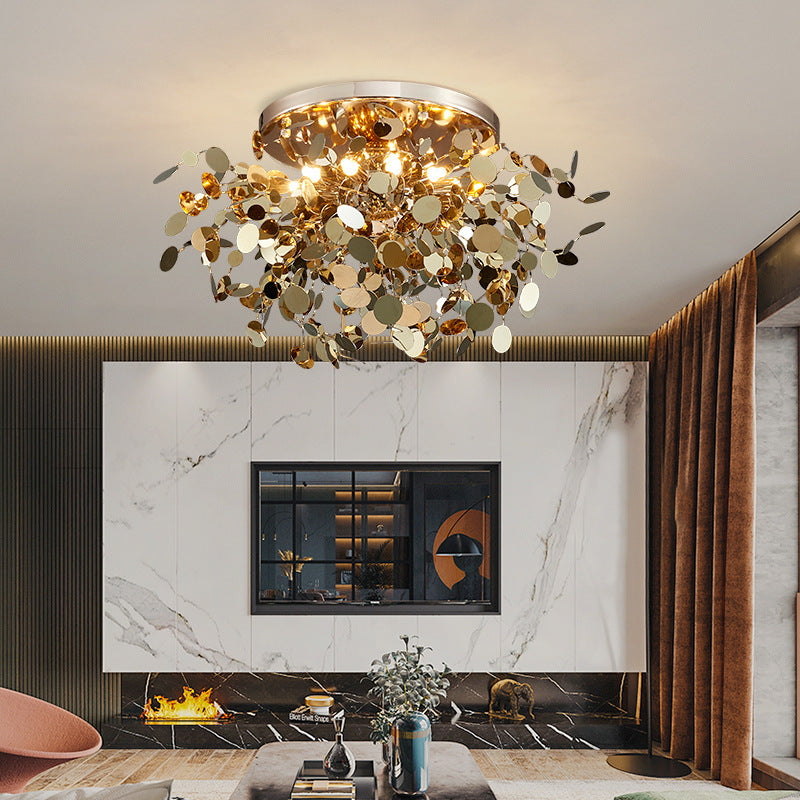 8055C-8L Stainless Steel G9 Tree Blade Chandelier | 2 Sizes D380 & D500, 220V, 15-20㎡, Multi-Space