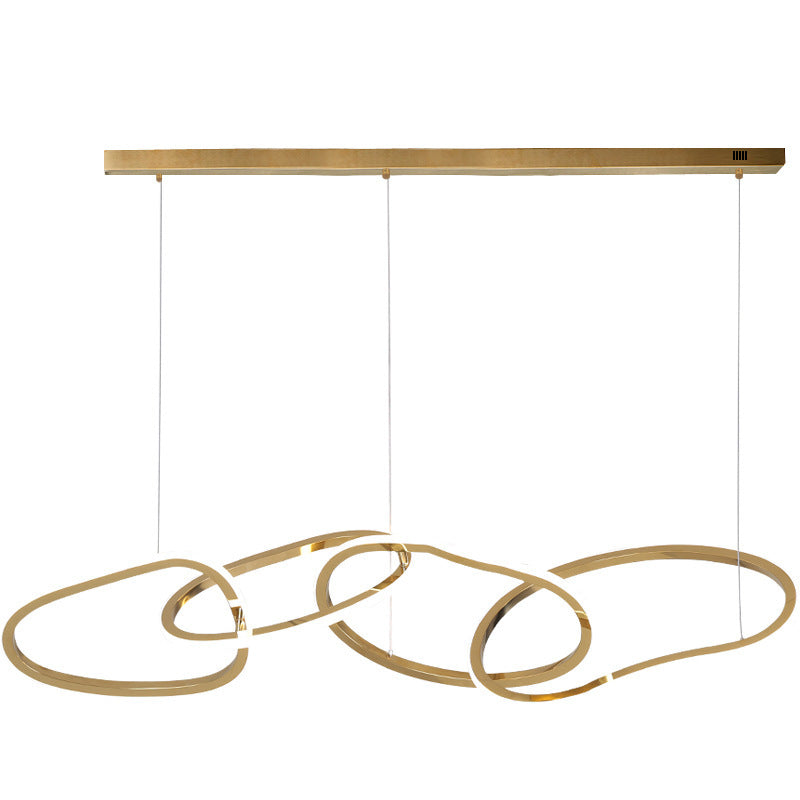Postmodern Grass Rattan & Glass Ring LED Chandelier | 3-6 Rings, Stepless Dimming, 111-240V, 15-30㎡