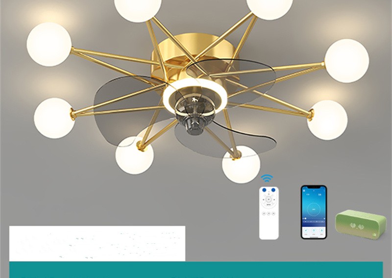 Nordic Starry Sky LED Ceiling Fan Light | 4 Colours, 2 Shade Styles, 30,000h, 111-240V, 10-15㎡, Kids & Living Room