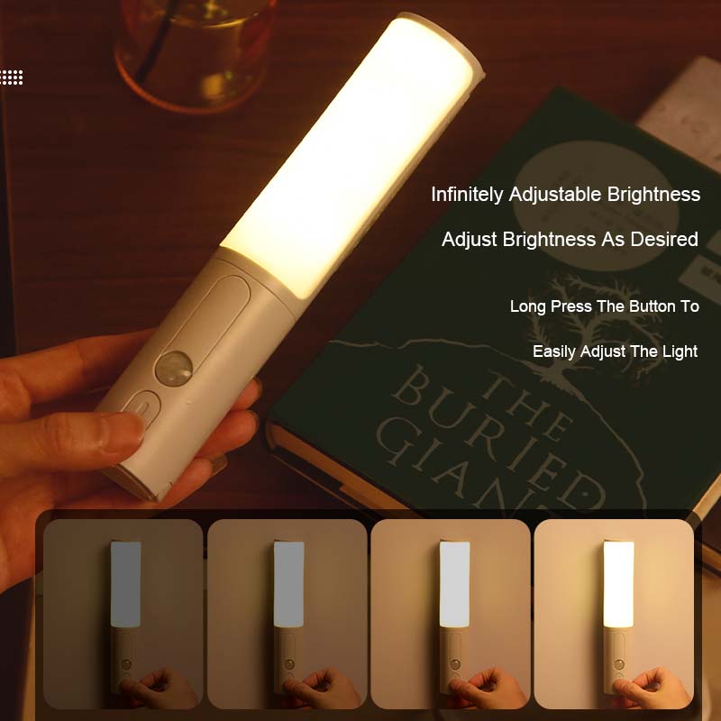 Motion Sensor LED Night Light | PIR | 3m Range | 100° Sensing | 350° Rotatable | 3 Colour Temps | Dimmable | Battery & USB Rechargeable | Gray & White