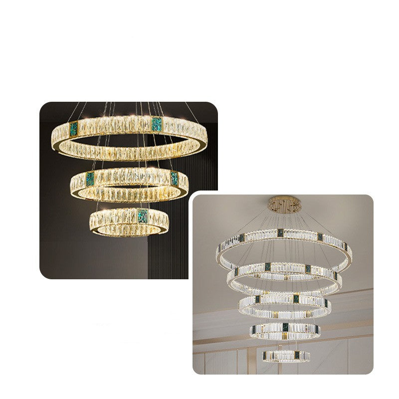 HEKEYLT-6803 Light Luxury Crystal Chandelier | K9 & Plain Crystal, Touch Switch, 14 Sizes, LED, 20,000h