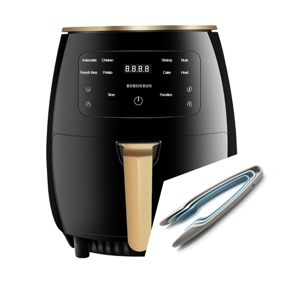 1400W Smart Touch Air Fryer | Stainless Steel | Touch Control | Auto Shut-Off | 305×305×345mm | EU & UK Plug | Black, Green & Red | Home Kitchen