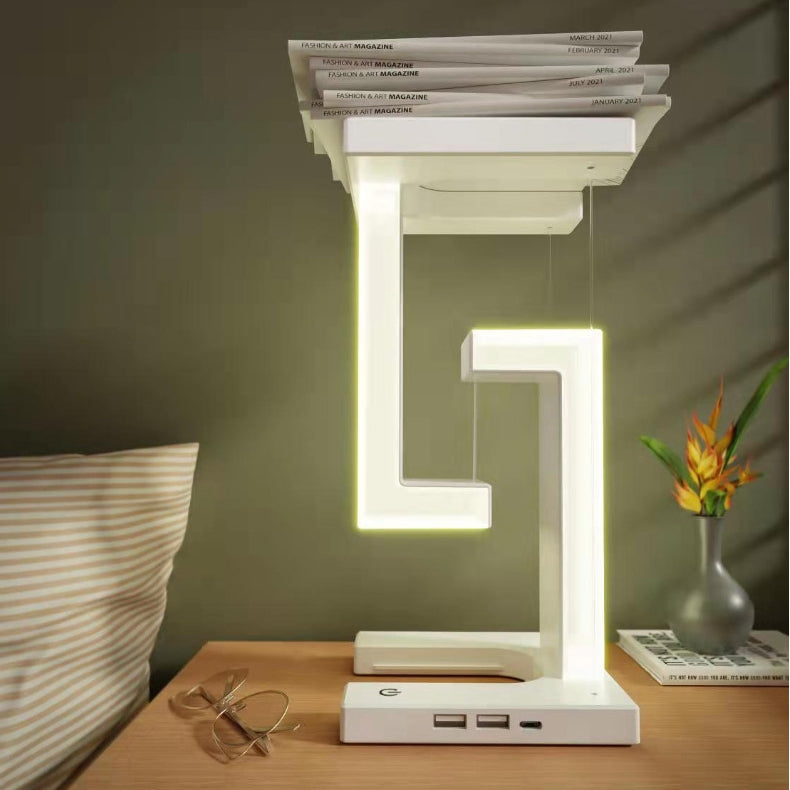 Magnetic Levitation Foldable LED Desk Lamp | Touch Control, Flicker-Free Eye Protection, USB, Optional Wireless Charging