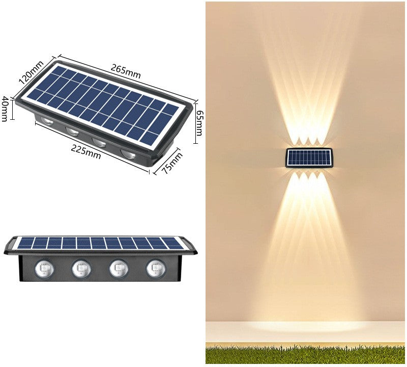 Solar Outdoor Wall Light | 18650 1500mAh | 5050 LED | 4 & 6 LED | Cool White, Warm White & Dual-Colour | ABS+PC | 5.5V 1.5W Solar Panel | Waterproof | Garden, Patio & Pathway