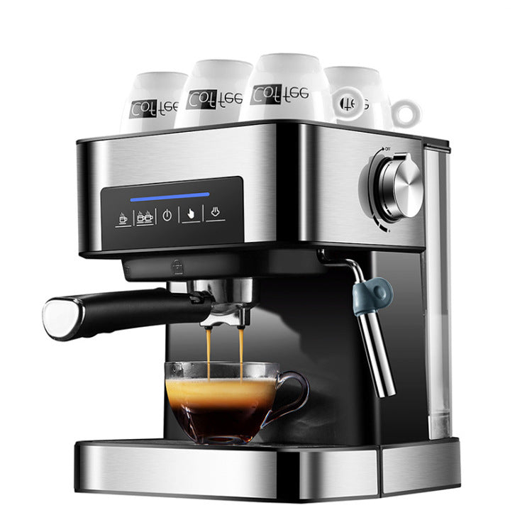 Home Espresso Machine with Steam Milk Frother | 850W, 20 BAR, 1.6L Tank, Touch Control, EU Plug, Black