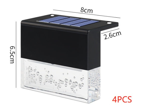 Solar LED Step & Fence Light | IP65 Waterproof | Warm White & RGB | 8–9hr | 100K hr Lifespan | 1, 4, 6 & 8pc | Black
