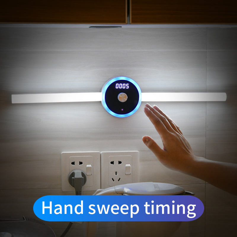 3-in-1 Smart LED Cabinet Light | 4000mAh | USB | 475×88×34mm | PIR Sensor, Clock & Timer | Removable | Stick-On | Wardrobe, Kitchen & Under-Cabinet Lighting