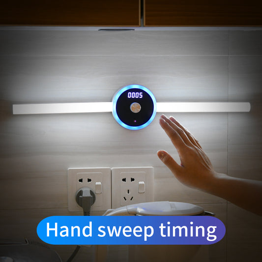 3-in-1 Smart LED Cabinet Light | 4000mAh | USB | 475×88×34mm | PIR Sensor, Clock & Timer | Removable | Stick-On | Wardrobe, Kitchen & Under-Cabinet Lighting