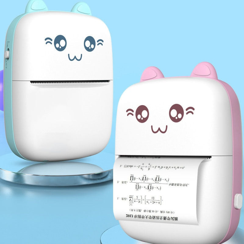 A6 Mini Bluetooth Thermal Printer | 200DPI | 1200mAh | 10mm/s | iOS & Android | Inkless | 11×8×3.5cm | 160g | Green & Pink | Printer & Paper Bundles
