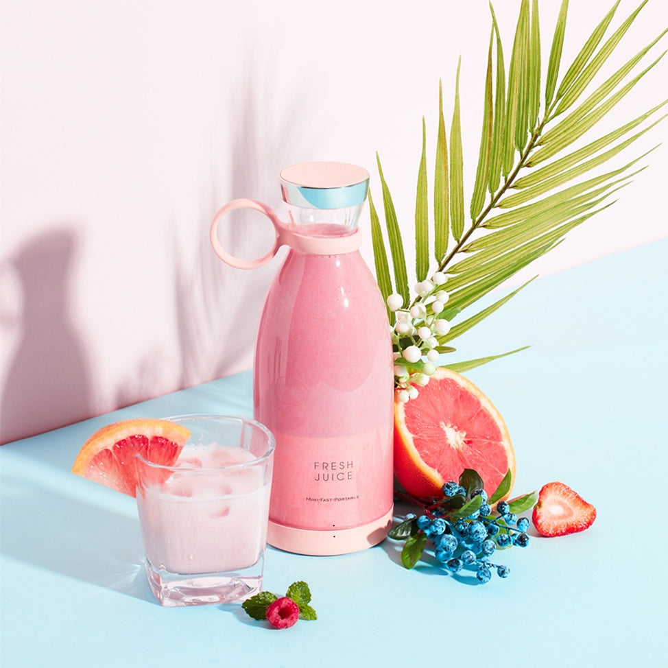 350ml USB Rechargeable Portable Mini Blender | SUS304 4-Blade, 20,000 RPM, CS+C Technology, White, Pink & Black