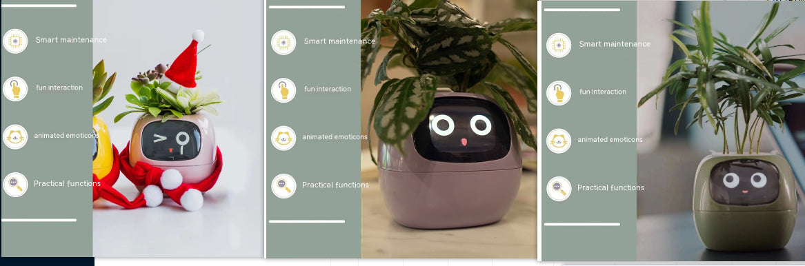 Smart AI Electronic Plant Pot – 7 Sensors, 49+ Expressions & Intelligent Water Monitor