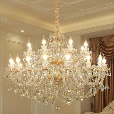 Luxury Glass Crystal LED Chandelier | 6-24 Lights, 1100×700mm, 0.6m Adjustable, 15-30㎡, 220V