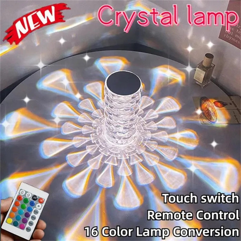 Teardrop Crystal Acrylic Atmosphere Lamp | Droplet Shadow Effect | Touch Control | RGB 16-Colour & 3-Colour | USB & Rechargeable | Nordic Style | Bedroom & Home Decor