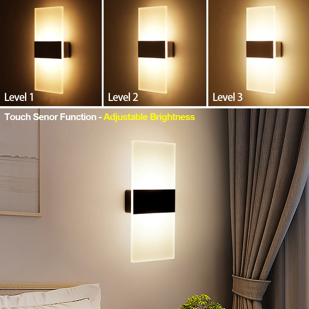 Rechargeable LED Wall Lamp | USB | 2000mAh | 3W & 6W | 3000K & 6500K | Acrylic Shade | 14×6cm, 22×11cm & 29×11cm | Black & White | Cabinet, Bedroom & Hallway Light