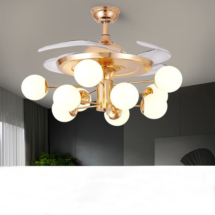 Nordic Magic Bean LED Ceiling Fan with Light | Tricolor Dimming, 42" & 48", 6 Styles, Remote Control, 220V