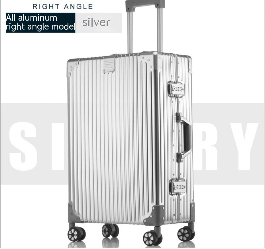 Aluminum-Magnesium Alloy Hardshell Trolley Suitcase | 20"-28", Universal Wheels, Waterproof, 16 Colors