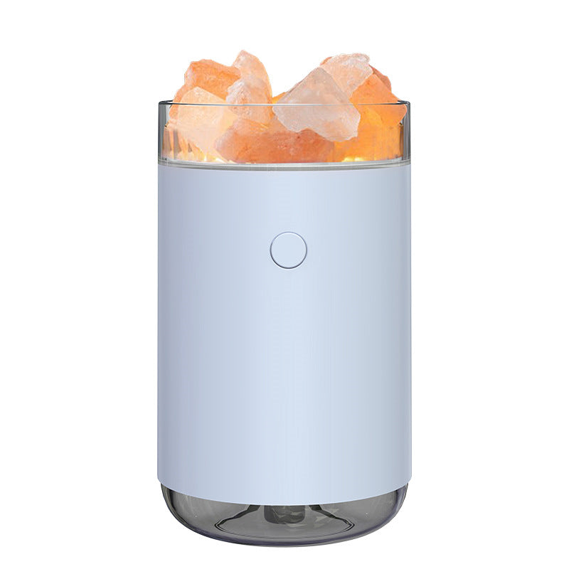 Crystal Salt Stone Humidifier & Aroma Diffuser | USB | 260ml | LED Night Light | Negative Ions | 4–8hr Spray | Blue, Pink & White