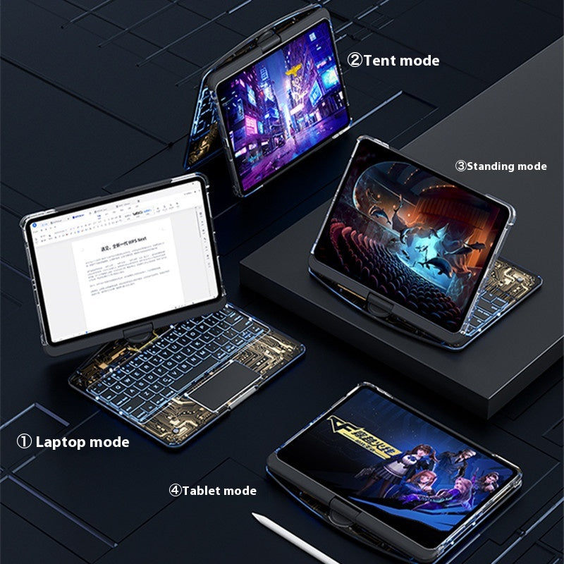 360° Rotating iPad Keyboard Case with Trackpad | Bluetooth | Scissor-Switch | Pen Slot | 5 Colors