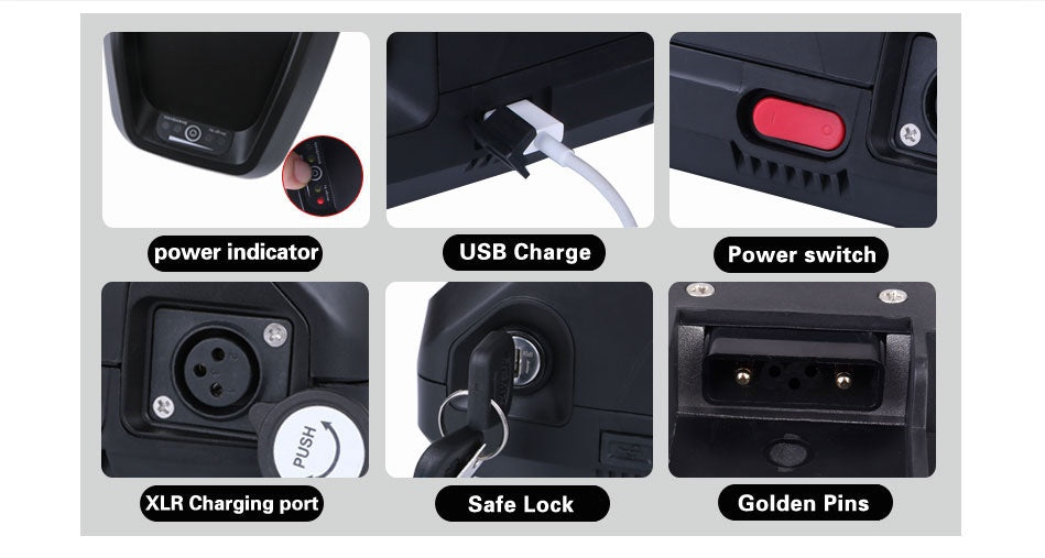 E-Bike Lithium Battery Pack – 36V / 48V / 52V Hailong with BMS Protection