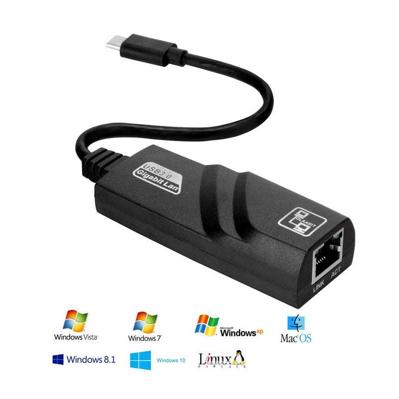 USB-C to RJ45 Ethernet Adapter | USB 3.1 Type-C | 10/100/1000Mbps Gigabit | Plug & Play | 100M & Gigabit
