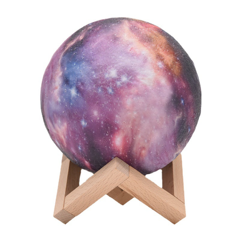 3D Printed Moon Lamp | 16 Colours | Touch & Remote Control | USB Rechargeable | Wood Bracket | 8–20cm | Bedroom, Home & Gift