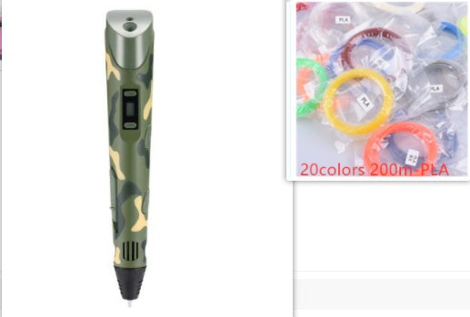 3D Printing Pen with PLA Filament | Adjustable Temp & Speed | LED Indicator | 185×45×10mm | Blue, Pink, Purple, Yellow & Camouflage | US/UK/EU/AU/USB | Pen & Filament Bundles