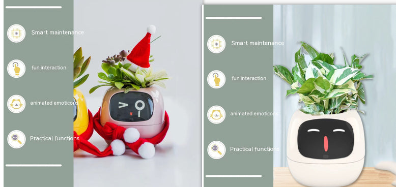 Smart AI Electronic Plant Pot – 7 Sensors, 49+ Expressions & Intelligent Water Monitor