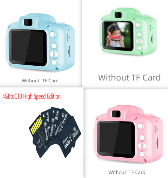 Children's HD Digital Camera | 8MP | 2.3" LCD | 600mAh | USB 2.0 | Blue, Green & Pink | Single, 2-Pack & Set | TF Card Options