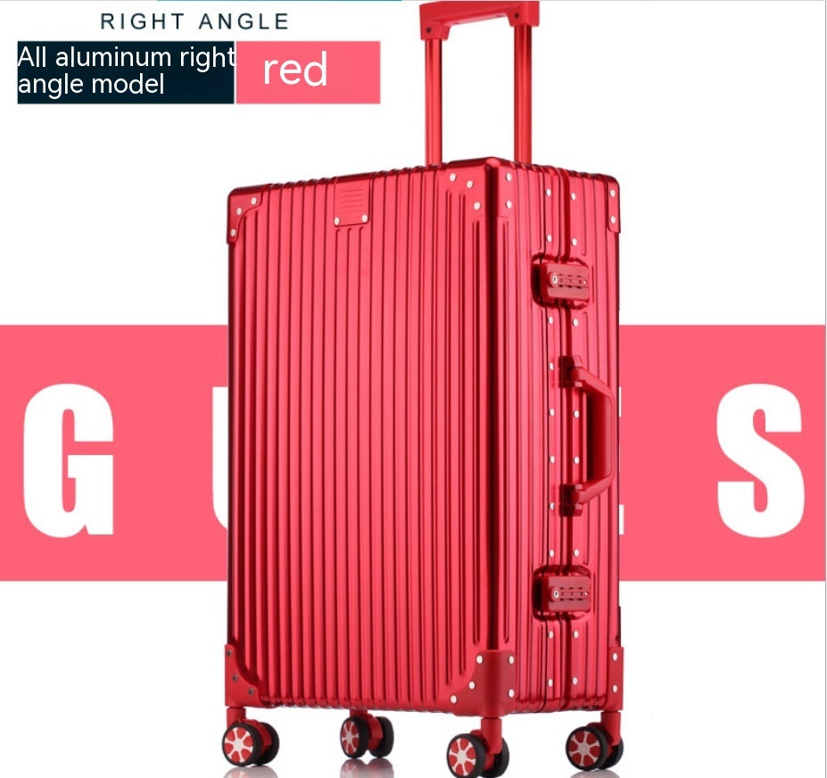 Aluminum-Magnesium Alloy Hardshell Trolley Suitcase | 20"-28", Universal Wheels, Waterproof, 16 Colors