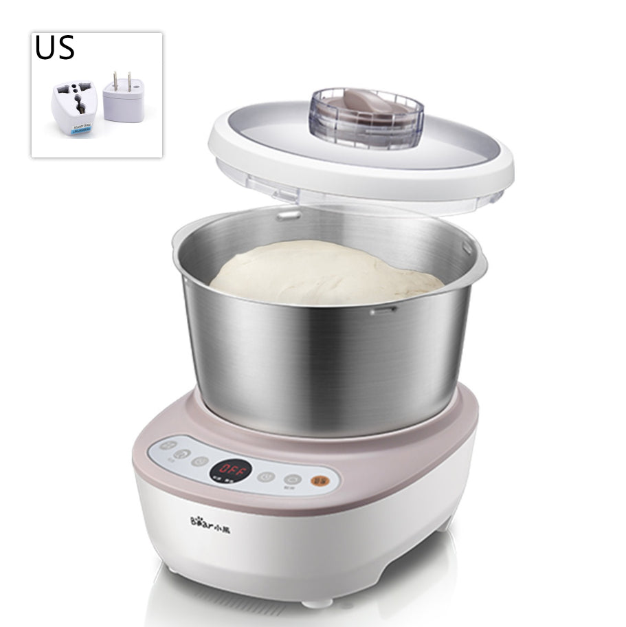 HMJ-A50B1 5L Stainless Steel Fully Automatic Dough Mixer & Noodle Maker | 111-240V, Silver, 220V & US Plug