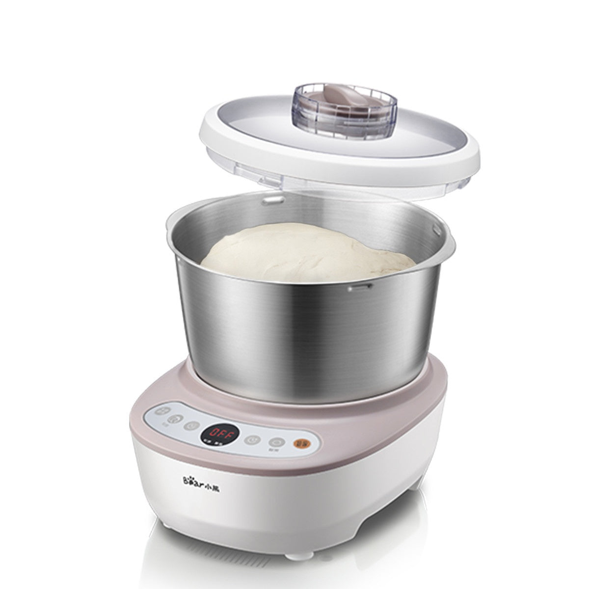 HMJ-A50B1 5L Stainless Steel Fully Automatic Dough Mixer & Noodle Maker | 111-240V, Silver, 220V & US Plug