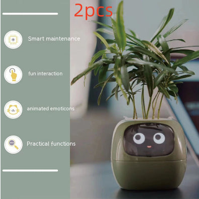Smart AI Electronic Plant Pot – 7 Sensors, 49+ Expressions & Intelligent Water Monitor