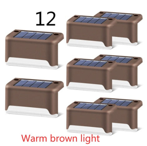 Solar LED Outdoor Step & Fence Light | Warm White | Auto On/Off | Waterproof | 75×44×42mm | European Style | Deck, Stairs, Garden & Pathway | 1–20pc Packs | Black & Brown