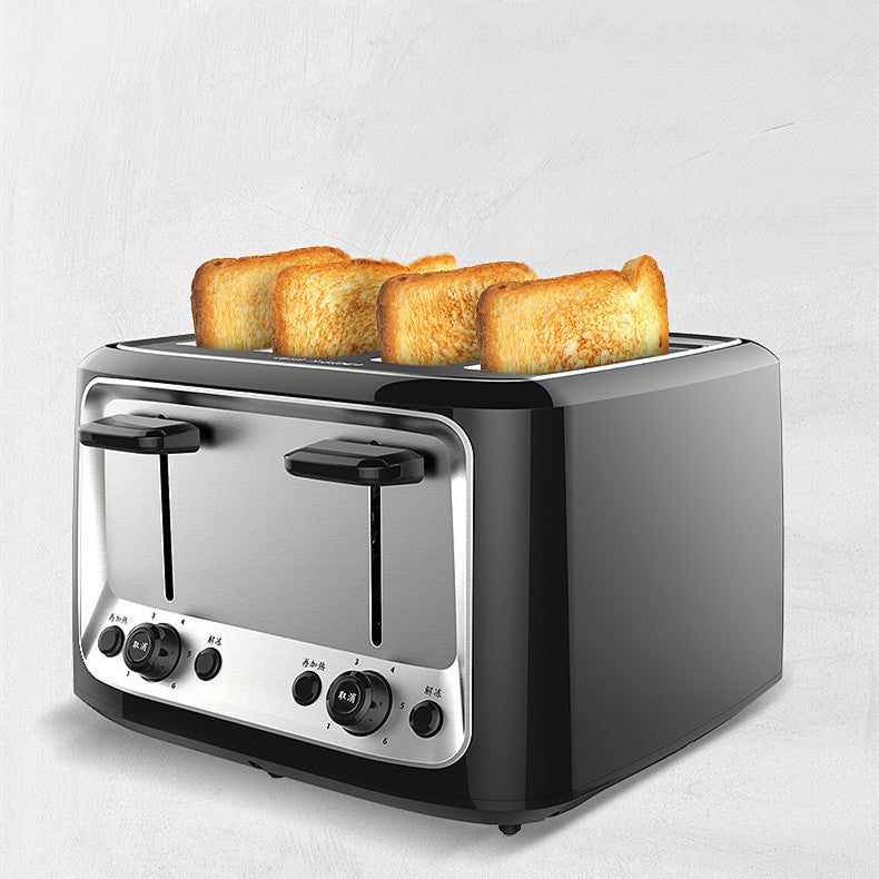 4-Slice Automatic Toaster | 1500W | 6-Level Browning | 220V | AU, CN, EU, UK & US Plug | Toaster Only, Plug Only & Set | Black | Home Kitchen