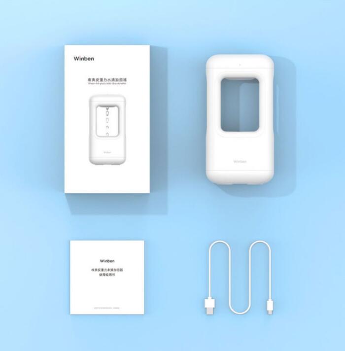 Anti-Gravity Water Drop Humidifier | 500ml | Type-C | Optical Backflow Effect | Ambient Light | Sleep Mode | White Noise <40dB | Bedroom & Desktop
