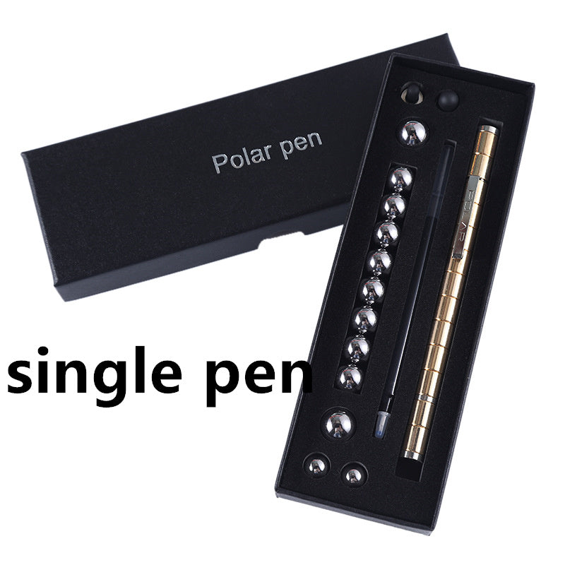 Magnetic Fidget Pen | 13 Magnetic Rings + 12 Steel Balls | Ballpoint + Stylus | Stress Relief & Focus | Gift Box Options | Black, Gold & Silver