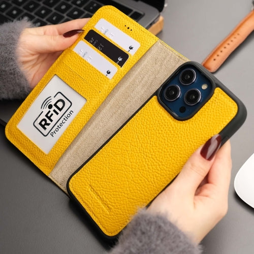 Leather MagSafe Wallet Case for iPhone 16 Pro – Full-Grain with RFID Blocking