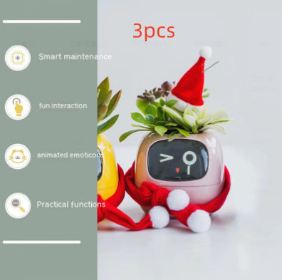 Smart AI Electronic Plant Pot – 7 Sensors, 49+ Expressions & Intelligent Water Monitor