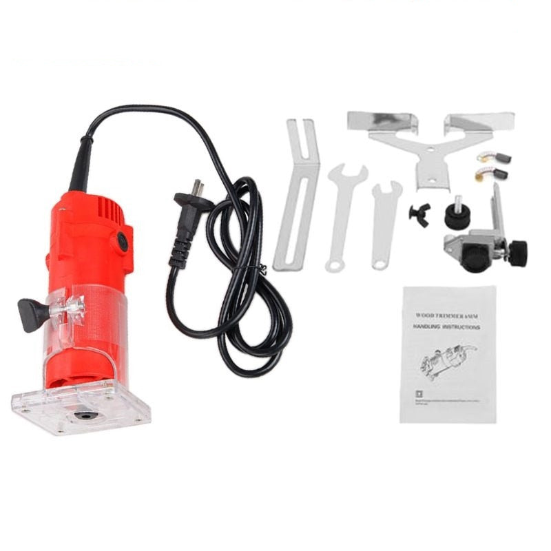 580W Electric Wood Trimmer Router | 30,000 RPM, 220V, Adjustable Scale, Straight & Curve Guide, US/UK Plug